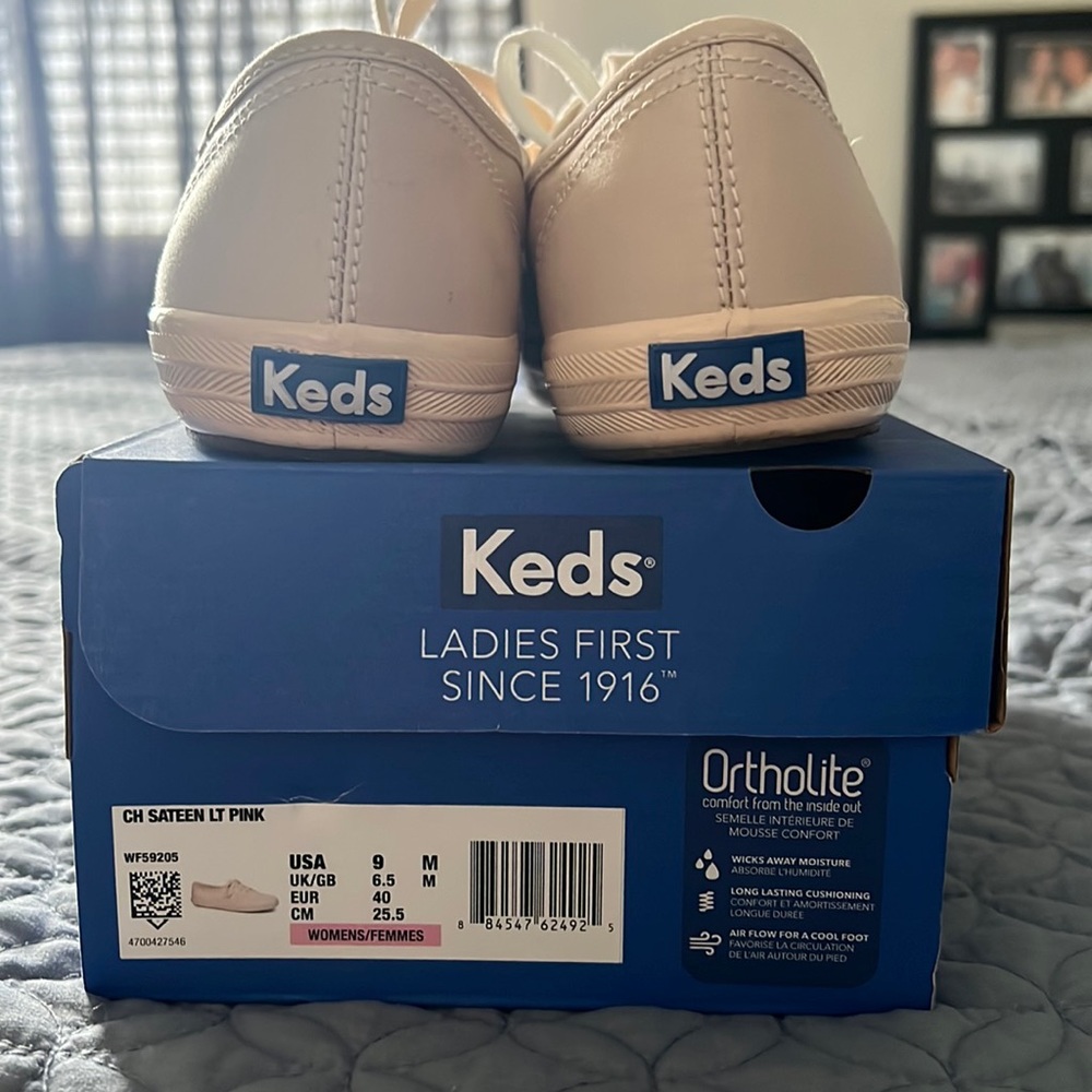 Keds sateen light pink tennis shoes
